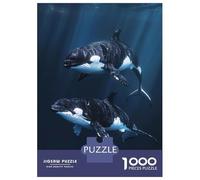 Rompecabezas para Adultos 1000 Piezas Two Orcas Swimming Rompecabezas para Adultos Juegos De Relajación Análisis Y Lógica Oferta como Regalos para Toda La Familia 52x38cm/1000pcs