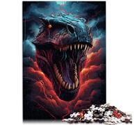 Rompecabezas para adultos 1000 piezas Tyrannosaurus Rex rodeado de tormenta juguete juego intelectual Mejorar el amor entre parejas 19.7 pulgadas x 29.5"