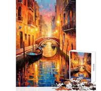 Rompecabezas para Adultos 1000 Piezas Un Canal en Venecia Juguete Educativo Regalo de cumpleaños para Juego Educativo Fomenta el Amor Entre Parejas Tamaño 38x52cm