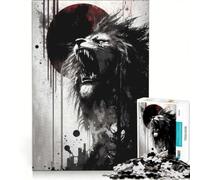 Rompecabezas para Adultos 1000 Piezas Un león ruge hacia el Cielo Juegos Familiares interacción Entre Padres e Hijos Regalos con Juegos desafiantes 50x75cm
