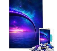 Rompecabezas para adultos 1000 piezas Un puente luminoso futurista sobre un mar alienígena Difícil y desafiante Carrera de velocidad de mano Juguete Decoración de pared para mayores de 14 años 50x75cm