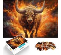 Rompecabezas para Adultos 1000 Piezas Un Toro ardiente Juego Familiar para aliviar el estrés: desafío difícil Buen Regalo 38x26cm