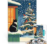 Rompecabezas para Adultos 1000 Piezas Una Escena de Felicidad navideña Juego de ingenio Cada Pieza es única: un desafiante y Divertido Juego Familiar 75x50cm