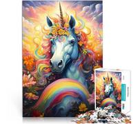 Rompecabezas para Adultos 1000 Piezas Unicornio Colorido Juguetes educativos de Aprendizaje Decoración artística del hogar 75x50cm