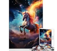Rompecabezas para Adultos 1000 Piezas Unicornio en Nebulosa cósmica Juguete Educativo Regalo para cumpleaños Juegos educativos Entrena tu Cerebro y Tus Manos Tamaño 50x75cm