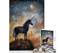 Rompecabezas para Adultos 1000 Piezas Unicornio Encantado Decoración del hogar Juguetes Regalo de cumpleaños Juego práctico Interacción Entre Padres e Hijos tamaño 50x75cm