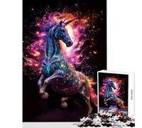 Rompecabezas para Adultos 1000 Piezas Unicornio neón ama Las nebulosas Juguete Educativo Regalo para cumpleaños Juegos educativos Entrena tu Cerebro y Tus Manos Tamaño 38x26cm