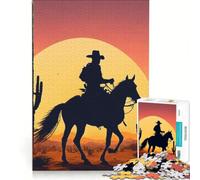 Rompecabezas para Adultos: 1000 Piezas Vaquero en el Desierto Juego de ingenio Interacción Entre Padres e Hijos Fortalece el Amor en Pareja 38x26cm