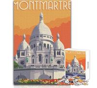 Rompecabezas para Adultos 1000 Piezas Viaje a Montmartre Hermoso diseño Juego Una Obra de Arte Regalo para cumpleaños Tamaño 38x26cm
