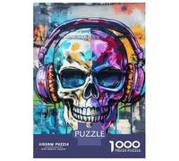 Rompecabezas para Adultos 1000 Piezas Vibrant Skull Graffiti-5 Rompecabezas para Adultos Juegos Relajantes Regalos para Mujeres Juegos Desafiantes Regalos 52x38cm/1000pcs