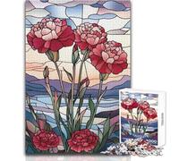 Rompecabezas para Adultos, 1000 Piezas, vidrieras, claveles, Juguete, Juego Intelectual, decoración del hogar, Regalo de Amigo Secreto, tamaño 50x75cm