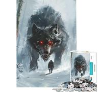 Rompecabezas para Adultos 1000 Piezas Viking Fenrir Wolf Juegos educativos Juguetes educativos de Aprendizaje Obra de Arte Regalo Actividades Familiares (Tamaño 50x75cm)