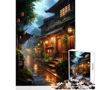 Rompecabezas para Adultos 1000 Piezas Village Rain Street Juguete Educativo Gran Regalo para Juegos Juego Educativo Entrena tu Cerebro y Tus Manos tamaño 38x26cm