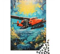 Rompecabezas para Adultos 1000 Piezas Vintage Airplane Poster Art Rompecabezas para Adultos Juegos Divertidos Decoración del Hogar Actividades Divertidas En Casa 38x26cm/1000pcs