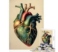 Rompecabezas para Adultos 1000 Piezas Vintage de corazón anatómico decoración del hogar Juguetes Regalos de cumpleaños Juegos educativos Entrena tu Cerebro y Tus Manos tamaño 38x52cm