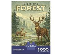 Rompecabezas para Adultos 1000 Piezas Visit The Forest Vintage Rompecabezas para Adultos Juegos Familiares Carrera De Velocidad Manual Cumpleaños 38x26cm/1000pcs