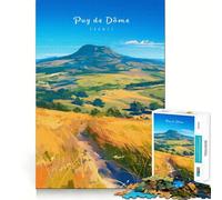Rompecabezas para Adultos 1000 Piezas Volcán PUY De Dome Arte de Borde Premium Juguete de Habilidades cognitivas Juego Casual Juego de cumpleaños Divertido (38x52cm)