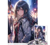 Rompecabezas para Adultos 1000 Piezas Waifu bajo la Lluvia Juguetes antiestrés Gran Regalo para Juegos Juego práctico Descompresión Intelectual Tamaño 50x75cm