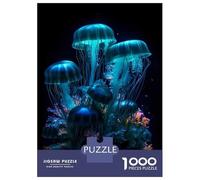 Rompecabezas para Adultos 1000 Piezas Water Jellyfish Neon Rompecabezas Juegos Relajantes Corte De Precisión Cumpleaños Y Navidad 70x50cm/1000pcs