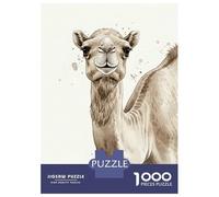 Rompecabezas para Adultos 1000 Piezas Watercolor Camel Portrait Rompecabezas para Adultos Juegos Divertidos Desafío Difícil Diversión En Casa Actividades, 52x38cm/1000pcs