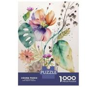 Rompecabezas para Adultos 1000 Piezas Watercolor Flowers Rompecabezas para Adultos Juegos De Relajación Carrera De Velocidad De Manos Juego Desafiante Regalos 70x50cm/1000pcs