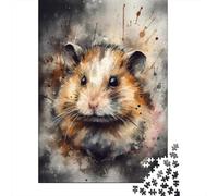 Rompecabezas para Adultos 1000 Piezas Watercolor Hamster Art Print Rompecabezas para Adultos Juegos De Relajación Carrera De Velocidad De Manos Juego Desafiante Regalos 70x50cm/1000pcs
