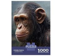 Rompecabezas para Adultos 1000 Piezas Wet Chimpanzee Closeup Rompecabezas para Adolescentes Juegos Familiares Difícil Difícil Cumpleaños Y Navidad 38x26cm/1000pcs