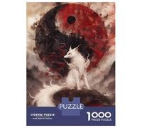 Rompecabezas para Adultos 1000 Piezas White Fox and Yin Yang Rompecabezas Juegos Divertidos Vacaciones En Casa Matar El Tiempo Oferta como Regalos para Toda La Familia 70x50cm/1000pcs