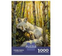 Rompecabezas para Adultos 1000 Piezas White Fox Fairy Tale Magic Rompecabezas para Adultos Juguete Decoración De Pared Patrón De Ensamblaje Actividades Divertidas En Casa 38x26cm/1000pcs