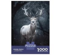 Rompecabezas para Adultos 1000 Piezas White Mythical Deer Rompecabezas para Adolescentes Juegos Relajantes Una Obra De Arte Cumpleaños Y Navidad 52x38cm/1000pcs