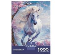 Rompecabezas para Adultos 1000 Piezas Wild White Horse in Winter Rompecabezas Juegos Divertidos Vacaciones En Casa Matar El Tiempo Oferta como Regalos para Toda La Familia 70x50cm/1000pcs