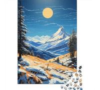 Rompecabezas para Adultos 1000 Piezas Winter Mountain Landscape Rompecabezas Juegos Relajantes Corte De Precisión Cumpleaños Y Navidad 38x26cm/1000pcs