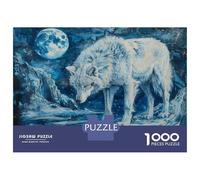 Rompecabezas para Adultos 1000 Piezas Wolf Moon Night Art Print Rompecabezas para Adultos Juegos Relajantes Regalos para Mujeres Juegos Desafiantes Regalos 70x50cm/1000pcs