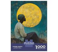 Rompecabezas para Adultos 1000 Piezas Woman Gazing at The Moon Rompecabezas para Adultos Juegos Divertidos Decoración del Hogar Actividades Divertidas En Casa 52x38cm/1000pcs