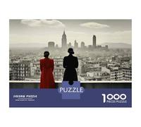 Rompecabezas para Adultos 1000 Piezas Women Looking at Cityscape Rompecabezas Juegos Relajantes Corte De Precisión Cumpleaños Y Navidad 52x38cm/1000pcs