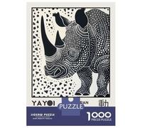 Rompecabezas para Adultos 1000 Piezas Yayoi Kusama Rhino No.2 Exhibition Poster Rompecabezas para Adultos Juego Práctico Difícil Difícil Diversión En Casa Actividades, 70x50cm/1000pcs