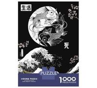 Rompecabezas para Adultos 1000 Piezas Yin Yang Koi Fish Big Wave Rompecabezas para Adolescentes Juegos Relajantes Análisis Y Lógica Cumpleaños Y Navidad 70x50cm/1000pcs