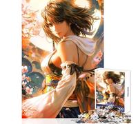Rompecabezas para Adultos 1000 Piezas Yuna Final FantasyxArtwork Juguete Decoración de Pared Regalo Cumpleaños Juego práctico con Piezas Totalmente entrelazadas de Forma aleatoria tamaño 38x26cm