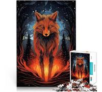 Rompecabezas para Adultos 1000 Piezas Zorro, Animal del Bosque Juguete Educativo de Aprendizaje Interacción Entre Padres e Hijos 38x26cm