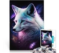 Rompecabezas para adultos, 1000 piezas, zorro blanco, galaxia, desafiante, juego desafiante, regalos secretos de Papá Noel, 14.95 x 20.47 pulgadas, adecuado para adolescentes de 14 años en adelante