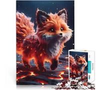 Rompecabezas para Adultos 1000 Piezas Zorro de Fuego Alivia el estrés Vacaciones en casa Matar el Tiempo Regalos de Amigo Secreto 38x26cm