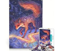 Rompecabezas para Adultos: 1000 Piezas, Zorro de la Constelación sobre una Roca Brillante, Juego Familiar, Mejora la Memoria, Regalo Ideal para Toda la Familia 50x75cm