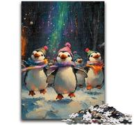 Rompecabezas para Adultos 1000 pingüinos navideños Apto para Mayores de 14 años Juegos Familiares Oferta como Regalo para Toda la Familia 26x38cm