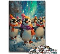Rompecabezas para Adultos 1000 pingüinos navideños Apto para Mayores de 14 años Juegos Familiares Oferta como Regalo para Toda la Familia 26x38cm