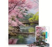 Rompecabezas para Adultos 1000 Puentes en Japón Exact Edge Art Focus Building Toy Cozy Time Game Christmas Wall Art (38x26cm)