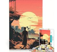 Rompecabezas para Adultos 1000 Puestas de Sol en Oriente Medio Juego de ingenio interacción Entre Padres e Hijos fomenta el Amor en Pareja 50x75cm