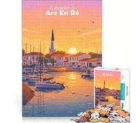 Rompecabezas para Adultos 1000 Puzzles Affiche Ars En Ré, Juegos Familiares, Interacción Entre Padres e Hijos, Regalos de Juegos desafiantes 38x26cm