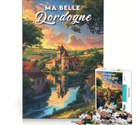 Rompecabezas para Adultos 1000 Puzzles Affiche Dordogne Ma Belle, Juegos Familiares, Interacción Entre Padres e Hijos, Regalos de Juegos desafiantes 38x26cm