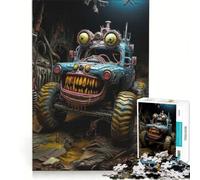 Rompecabezas para Adultos 1000 Puzzles Coche Monstruo Distópico V, Juego práctico, Carrera de Velocidad Manual, Cumpleaños y Navidad 38x52cm