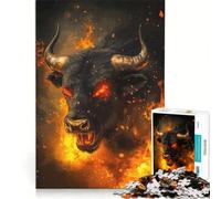 Rompecabezas para Adultos 1000 Puzzles Toro Ardiente, Juegos Familiares, Interacción Padre-Hijo, Regalos de Juegos Reto 38x26cm